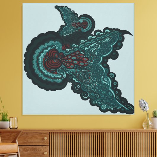 Butterfly Dreams:A Fusion of Flowers and Fantasy キャンバスプリント (インサイチュ (リビング))