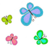 Butterfly Dreams Blue Stripe アクセントクッション