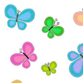 Butterfly Dreams Blue Stripe クッション