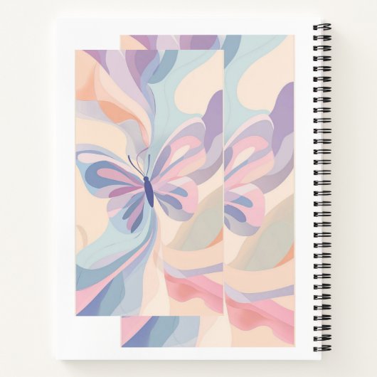 Butterfly Dreams Notebook – Soft Pastel Cover, Lin ノートブック (裏面)