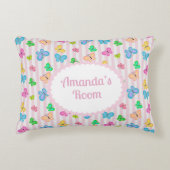 Butterfly Dreams Personalized Pink Stripe  アクセントクッション (正面)