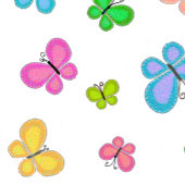 Butterfly Dreams Personalized Yellow White Stripe  ランバークッション