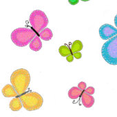 Butterfly Dreams Pink Stripe アクセントクッション