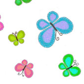 Butterfly Dreams Pink Stripe クッション