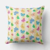 Butterfly Dreams Yellow White Stripe クッション (正面)