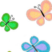 Butterfly Dreams Yellow White Stripe クッション