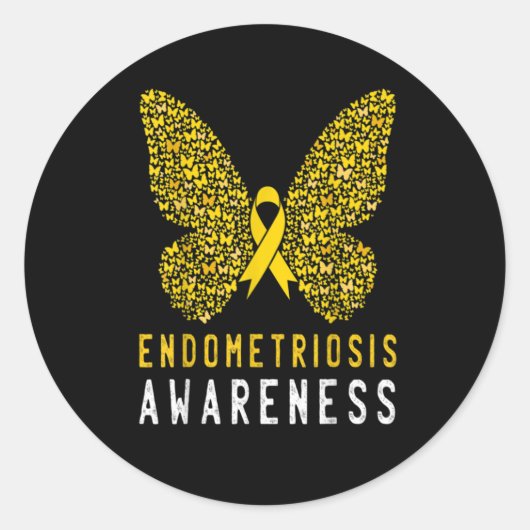 Butterfly Endometriosis Awareness Month ラウンドシール (正面)