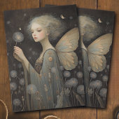 Butterfly Fairy & Dandelion Field Decoupage Art 薄葉紙