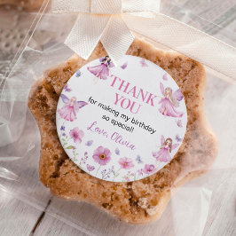 Butterfly Fairy Floral Garden Birthday ラウンドシール