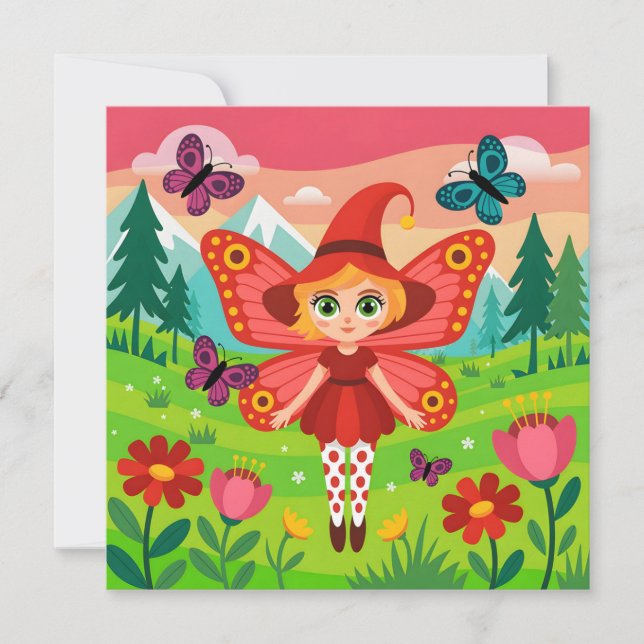Butterfly Fairy Illustration in Whimsical Forest (正面)