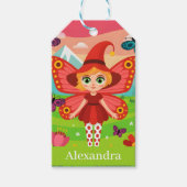 Butterfly Fairy Illustration in Whimsical Forest ギフトタグ (正面)