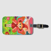 Butterfly Fairy Illustration in Whimsical Forest ラゲッジタグ (正面横)