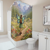 Butterfly Fairy Mountain Hiker | Fairycore Flower シャワーカーテン (インサイチュ)