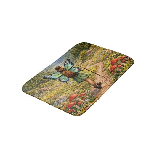 Butterfly Fairy Mountain Hiker | Fairycore Flower バスマット (アングル)