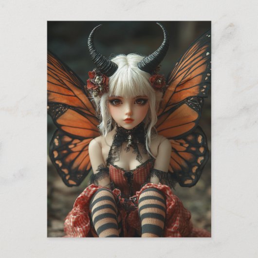 Butterfly Fairy Woman ポストカード (正面)