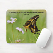 Butterfly Faith Bible Verse Nature Mouse Pad マウスパッド (マウス)