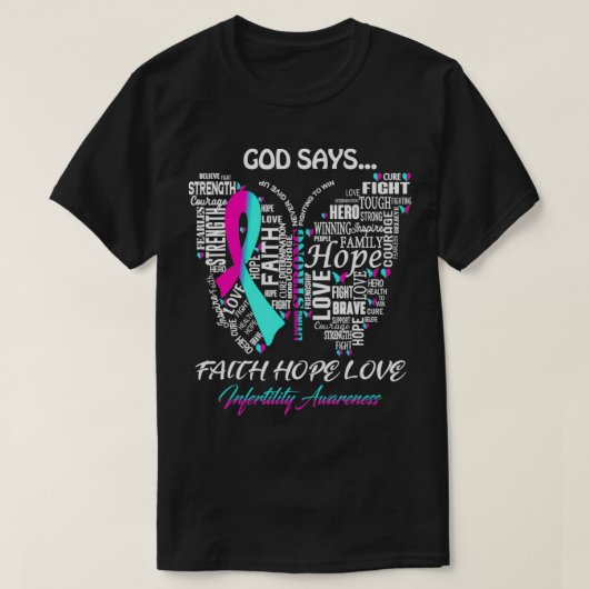 Butterfly Faith Hope Love Infertility Awareness Gi Tシャツ (デザイン正面)