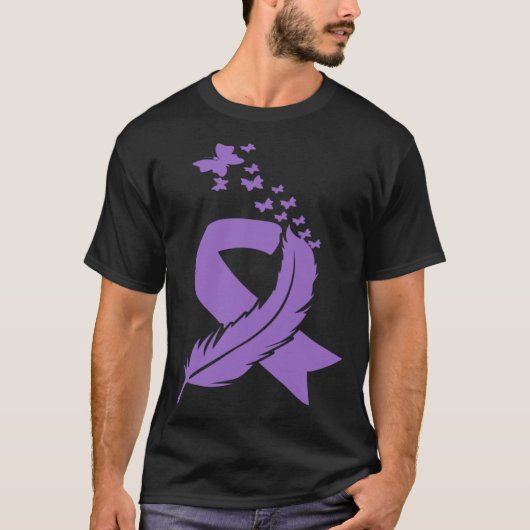 Butterfly Feather Ribbon Alzheimer s & Epilepsy Aw Tシャツ (正面)