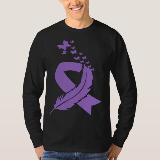 Butterfly Feather Ribbon Alzheimer s & Epilepsy Aw Tシャツ (正面)