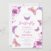Butterfly First Birthday 招待状 (正面)