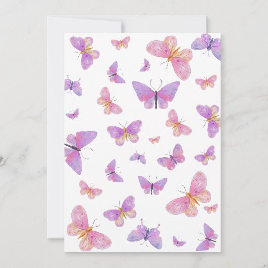 Butterfly First Birthday 招待状 (裏面)