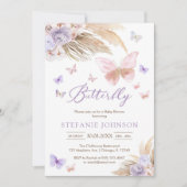 Butterfly Floral Baby Shower Invitation 招待状 (正面)