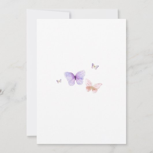 Butterfly Floral Baby Shower Invitation 招待状 (裏面)