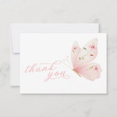Butterfly Floral Baby Shower Thank You Card サンキューカード (正面)