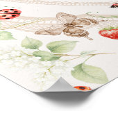 Butterfly Floral Baby Shower Welcome ポスター (角)