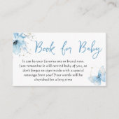 Butterfly Floral Blue Boy Book For Baby Shower エンクロージャーカード (正面)