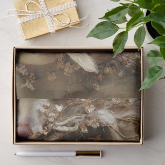 Butterfly & Floral, Botanical Oval Arrangement 薄葉紙 (ギフト)