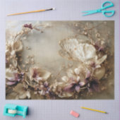 Butterfly & Floral, Botanical Oval Arrangement 薄葉紙 (クラフト)