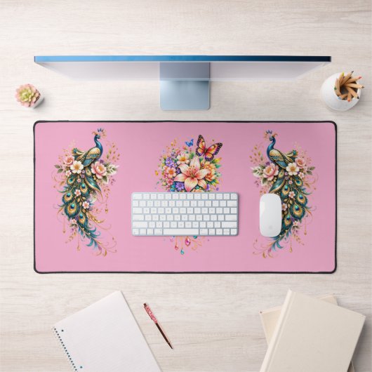 Butterfly & Floral Fantasy Desk Mat デスクマット (オフィス1)