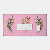 Butterfly & Floral Fantasy Desk Mat デスクマット (キーボード&マウス)