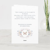 Butterfly Floral Funeral Program Template カード (裏面)