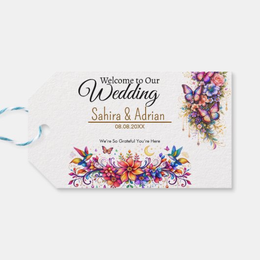 Butterfly Floral Gift Bag -Customization Available ギフトタグ (裏面横)