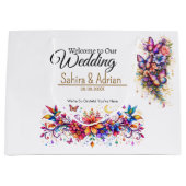 Butterfly Floral Gift Bag -Customization Available ラージペーパーバッグ (正面)