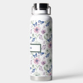 Butterfly Floral Pattern Water Bottle ウォーターボトル (背面)