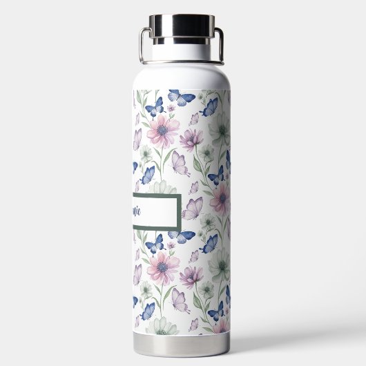 Butterfly Floral Pattern Water Bottle ウォーターボトル (背面)