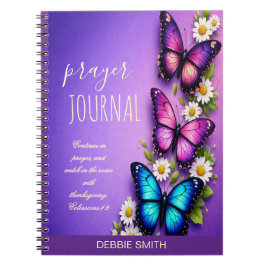 Butterfly Floral Personalized Prayer Journal ノートブック