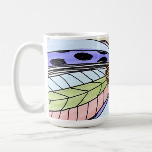 Butterfly Flower Blank コーヒーマグカップ (左)