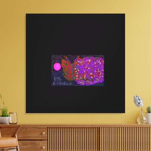 Butterfly Flower on Water キャンバスプリント (インサイチュ (リビング))