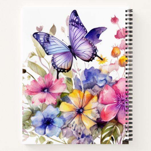Butterfly flower pattern ノートブック (裏面)