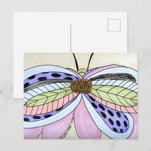 Butterfly Flower Postcard ポストカード (正面/裏面)