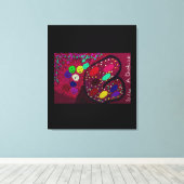 Butterfly Flowering Rose Tree  キャンバスプリント (インサイチュ (ウッドフロア))