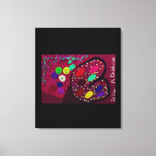 Butterfly Flowering Rose Tree  キャンバスプリント (正面)