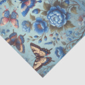 Butterfly Flowers Butterflies Blue Decoupage 薄葉紙 (詳細)