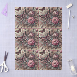 Butterfly Flowers Butterflies Whimsical Decoupage 薄葉紙