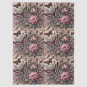 Butterfly Flowers Butterflies Whimsical Decoupage 薄葉紙 (正面)