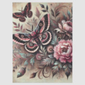 Butterfly Flowers Butterflies Whimsical Decoupage 薄葉紙 (正面)